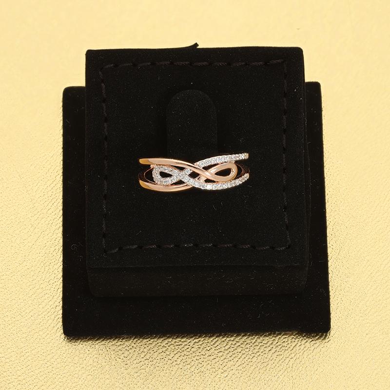 Sterling Silver 925 Rose Gold Plated Spiral Shaped Infinity Ring - FKJRNSL2967
