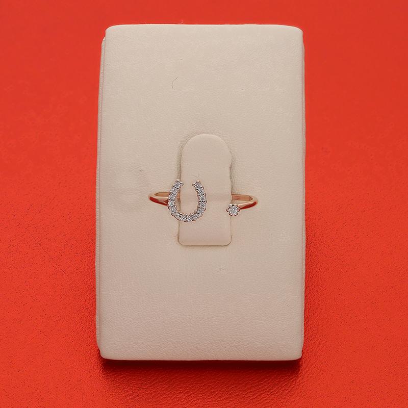 Sterling Silver 925 Rose Gold Plated Horseshoe Ring - FKJRNSL2975