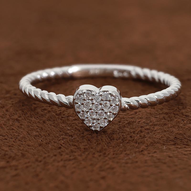 Sterling Silver 925 Heart Ring - FKJRNSL2963