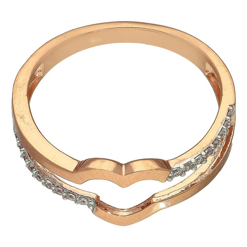 Sterling Silver 925 Rose Gold Plated Heart Shaped Ring - FKJRNSL2971