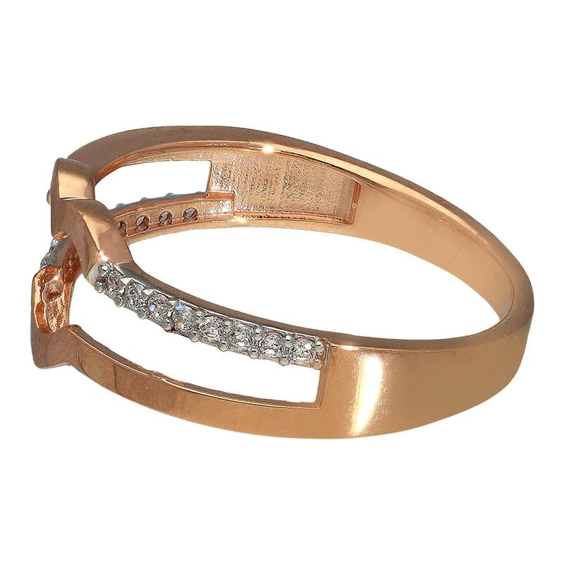 Sterling Silver 925 Rose Gold Plated Heart Shaped Ring - FKJRNSL2971