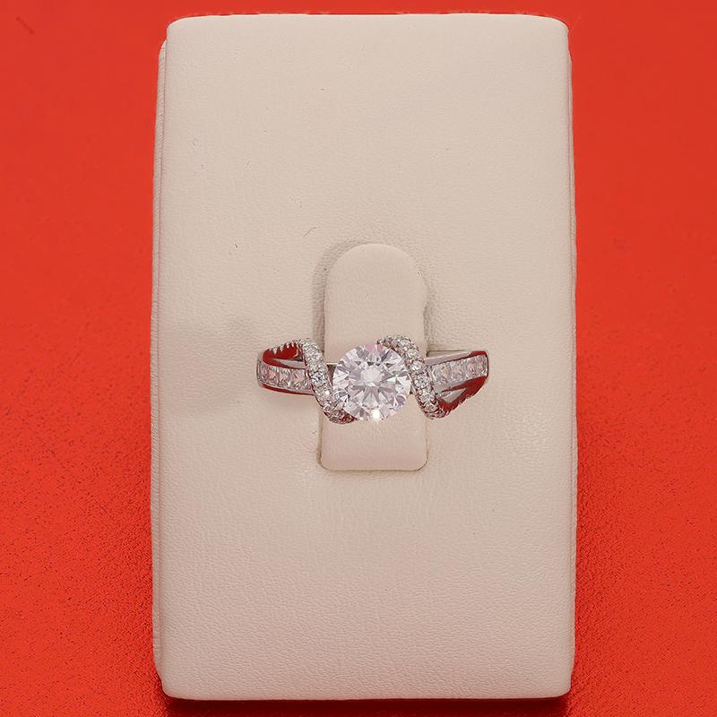 Sterling Silver 925 Spiral Shaped Solitaire Ring - FKJRNSL2995