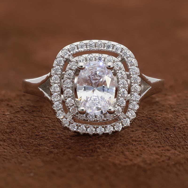 Sterling Silver 925 Oval Solitaire Ring - FKJRNSL3002