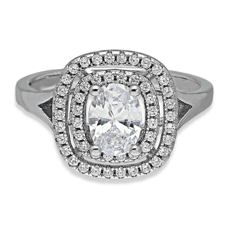 Sterling Silver 925 Oval Solitaire Ring - FKJRNSL3002