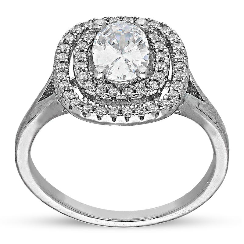 Sterling Silver 925 Oval Solitaire Ring - FKJRNSL3002
