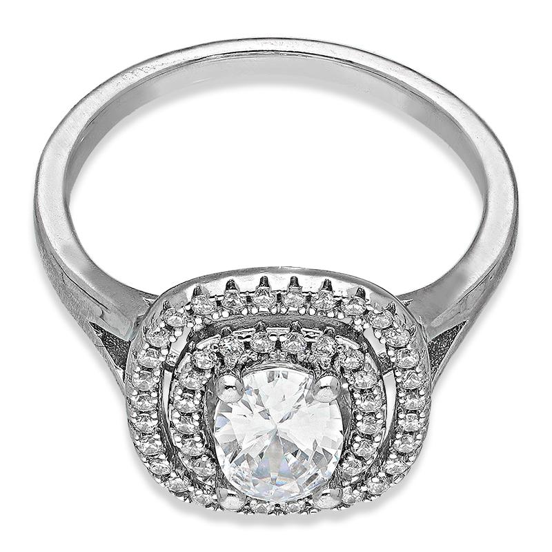 Sterling Silver 925 Oval Solitaire Ring - FKJRNSL3002