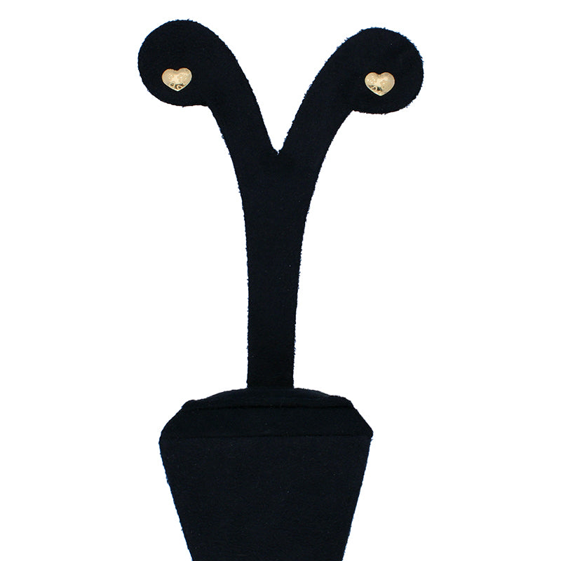 Gold Heart Shaped Stud Earrings 18KT - FKJERN18KU3010