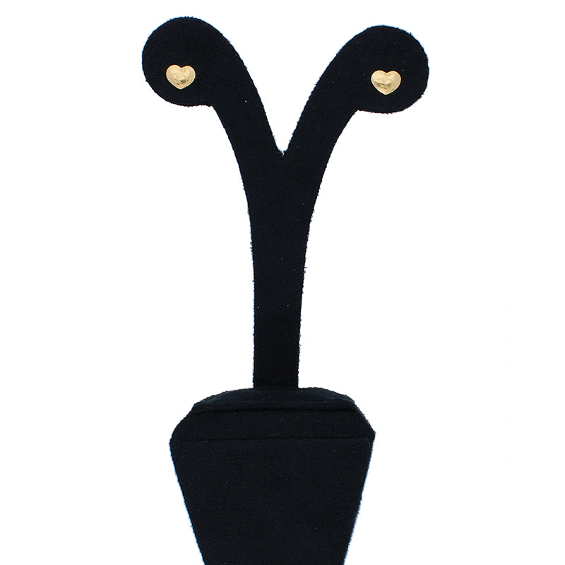 Gold Heart Shaped Stud Earrings 18KT - FKJERN18KU3008