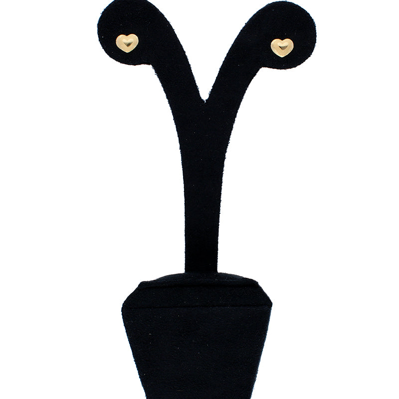 Gold Heart Shaped Stud Earrings 18KT - FKJERN18KU3017