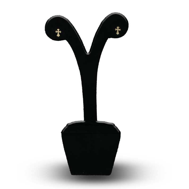 Gold Cross Stud Earrings 18KT - FKJERN18KU3066