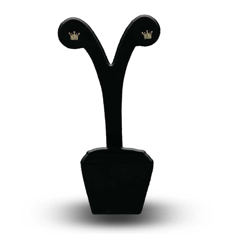 Gold Crown Stud Earrings 18KT - FKJERN18KU3060