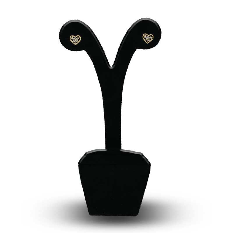 Gold Heart Stud Earrings 18KT - FKJERN18KU3065