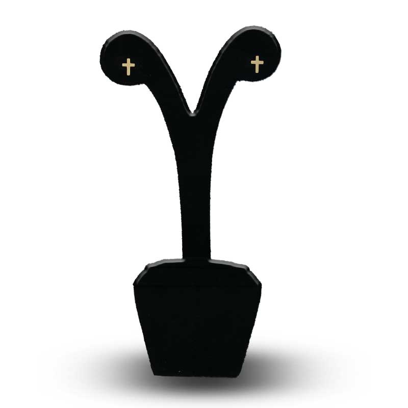 Gold Cross Stud Earrings 18KT - FKJERN18KU3061
