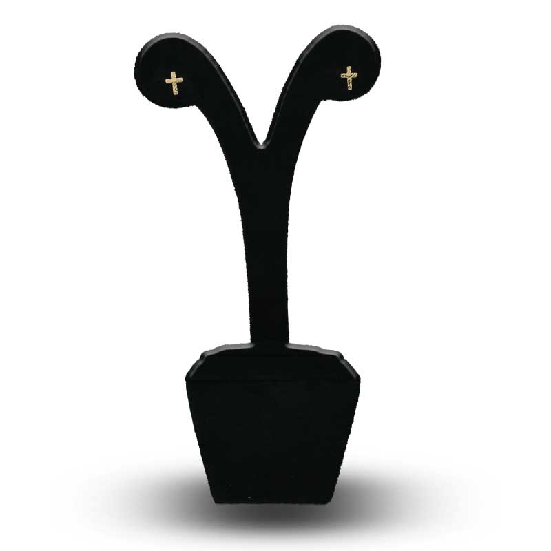 Gold Cross Stud Earrings 18KT - FKJERN18KU3059