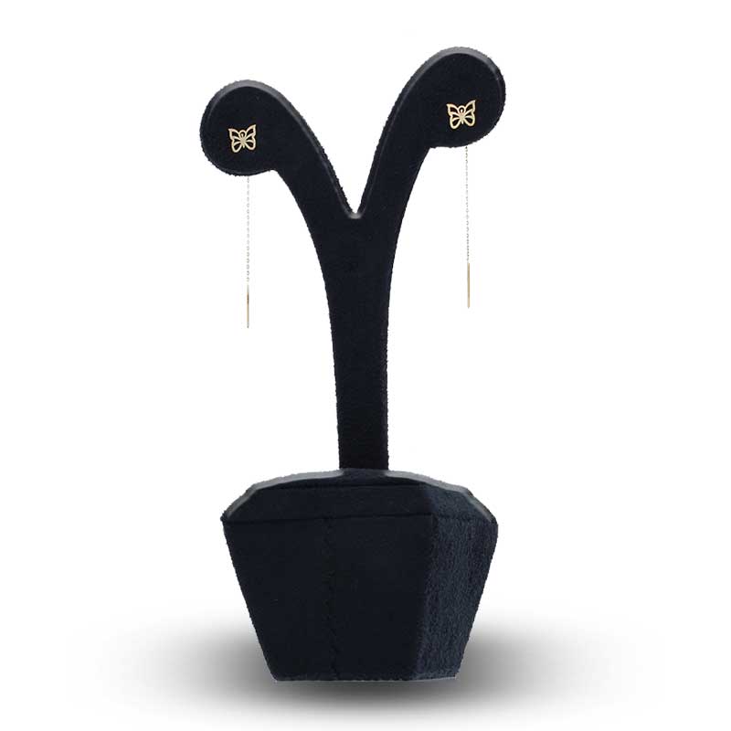 Gold Butterfly Tic Tac Earrings 18KT - FKJERN18KU3077