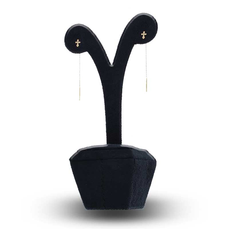 Gold Cross Tic Tac Earrings 18KT - FKJERN18KU3075