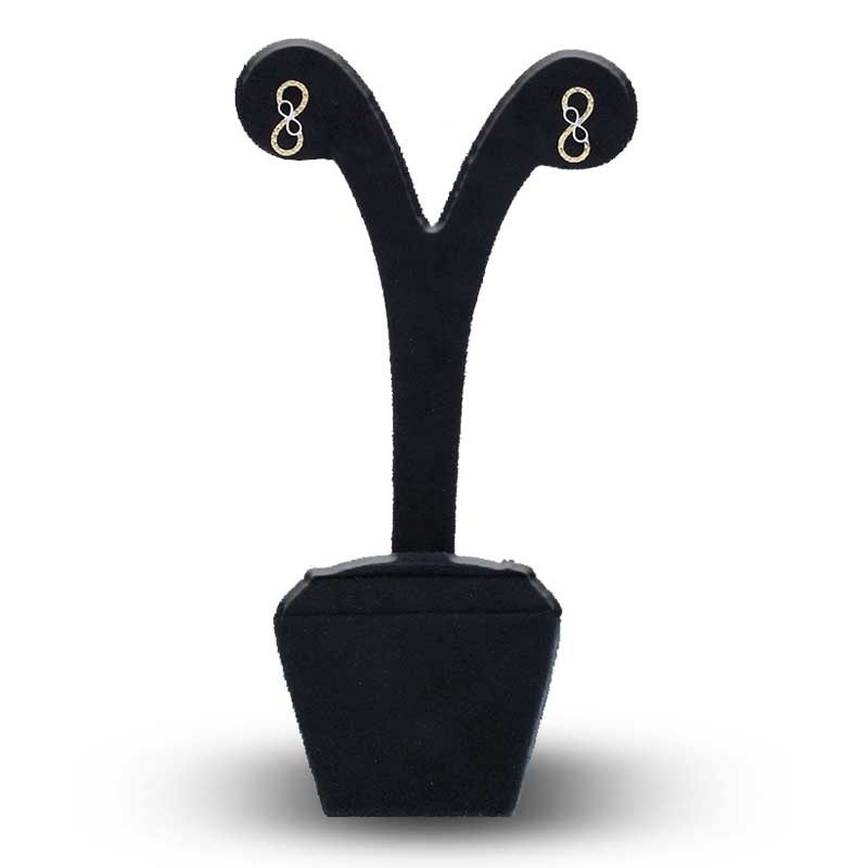 Dual Tone Gold Twin Infinity Stud Earrings 18KT - FKJERN18KU3080