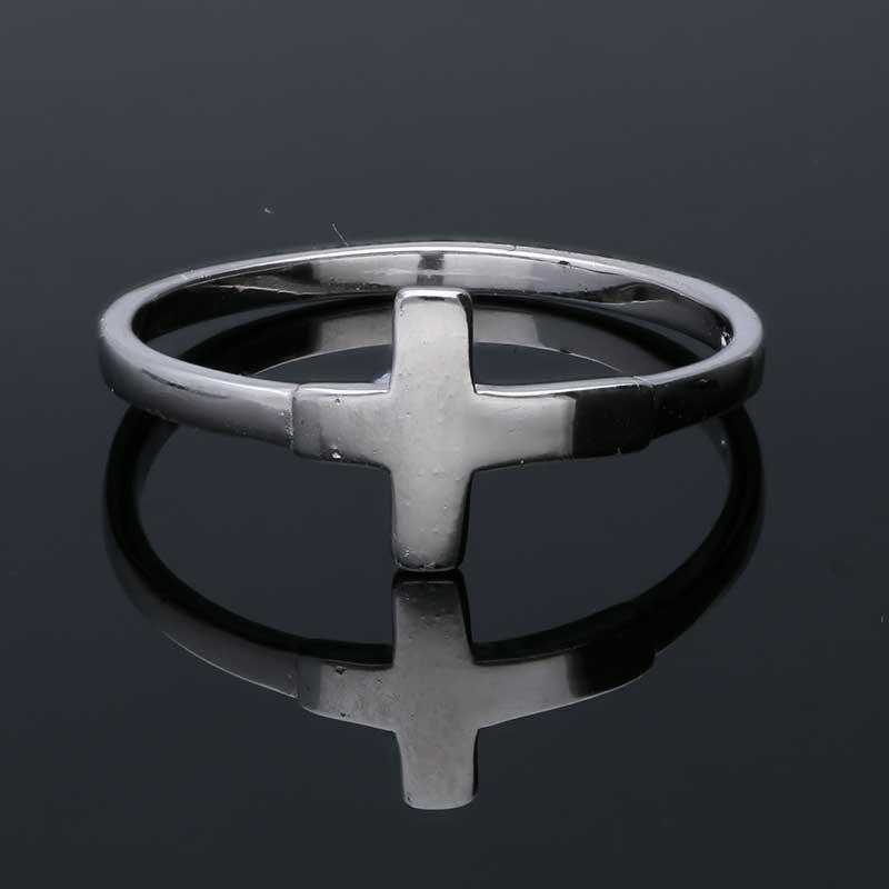 Sterling Silver 925 Cross Shaped Ring - FKJRNSLU2018