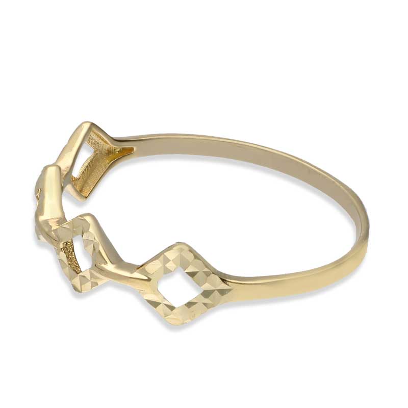 Gold Rhombus Shaped Ring 18KT - FKJRN18KU2021