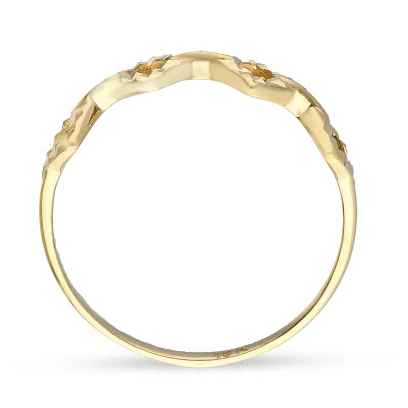 Gold Rhombus Shaped Ring 18KT - FKJRN18KU2021