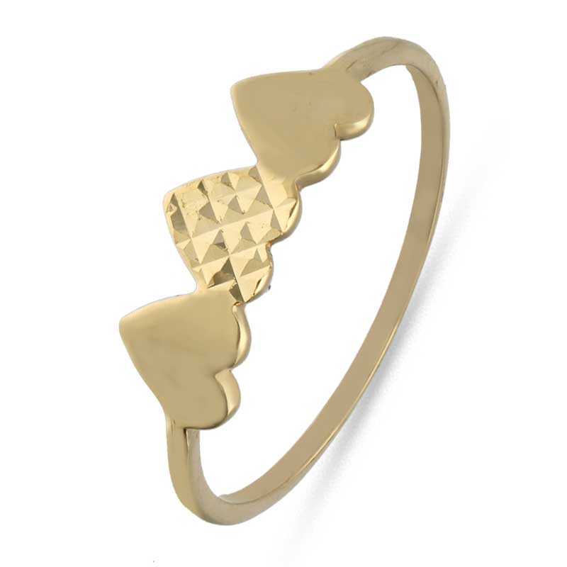 Gold Hearts Shaped Ring 18KT - FKJRN18KU2022