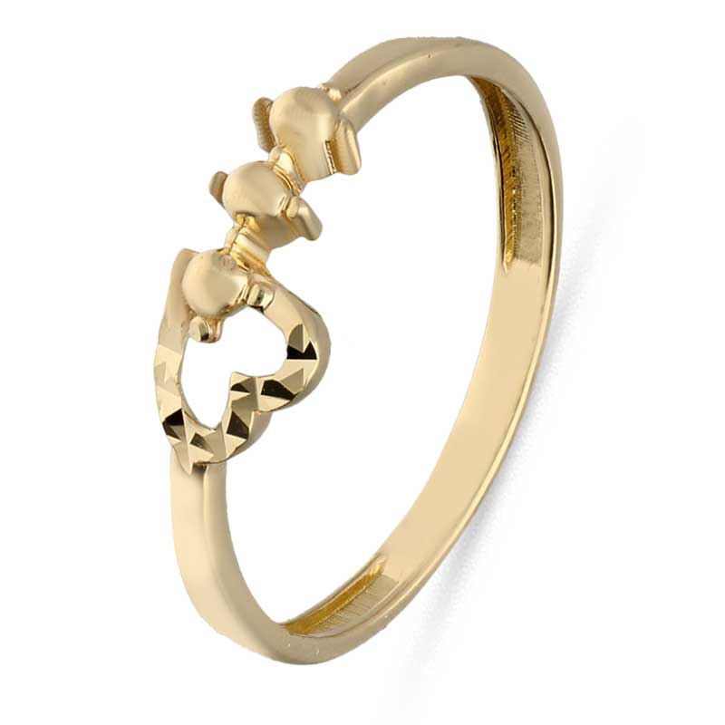 Gold Heart Shaped Ring 18KT - FKJRN18KU2026