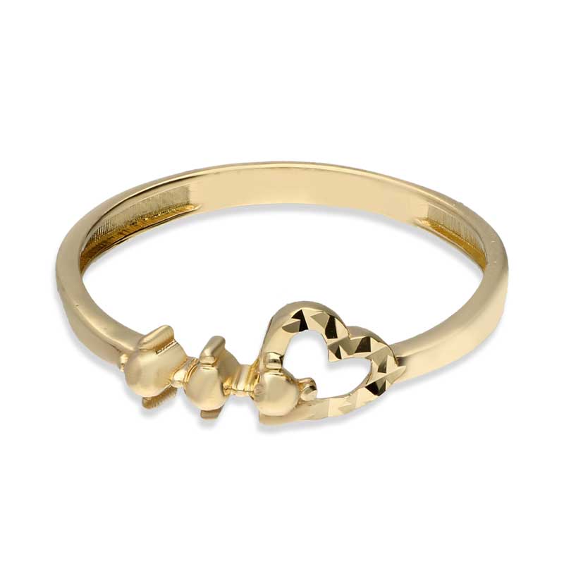 Gold Heart Shaped Ring 18KT - FKJRN18KU2026