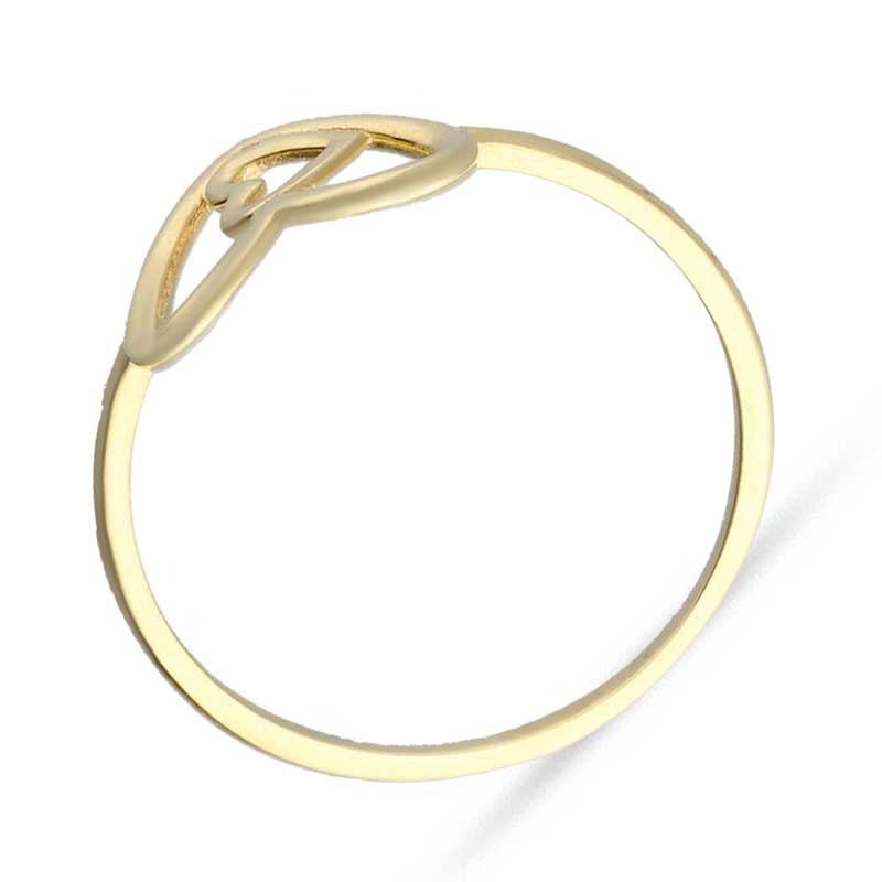 Gold Twin Hearts Shaped Ring 18KT - FKJRN18KU2019