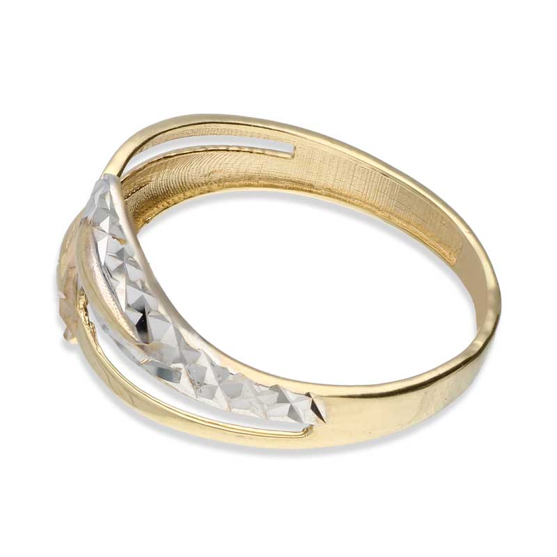 Trio Tone Gold Spiral Ring 18KT - FKJRN18KU2032