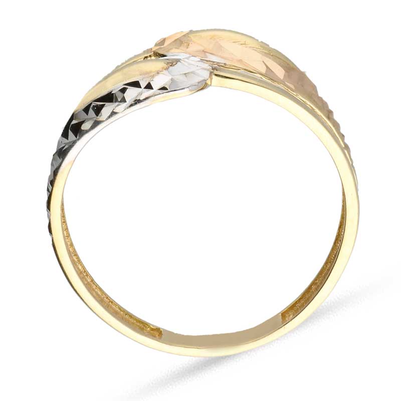 Trio Tone Gold Spiral Ring 18KT - FKJRN18KU2032