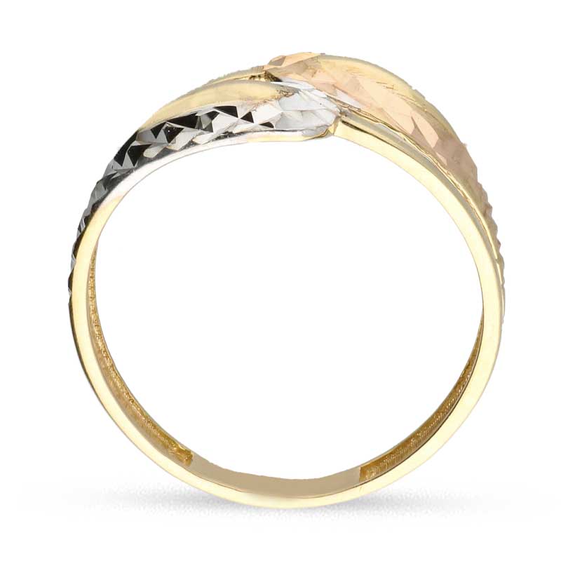 Trio Tone Gold Spiral Ring 18KT - FKJRN18KU2032