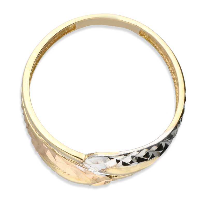 Trio Tone Gold Spiral Ring 18KT - FKJRN18KU2032
