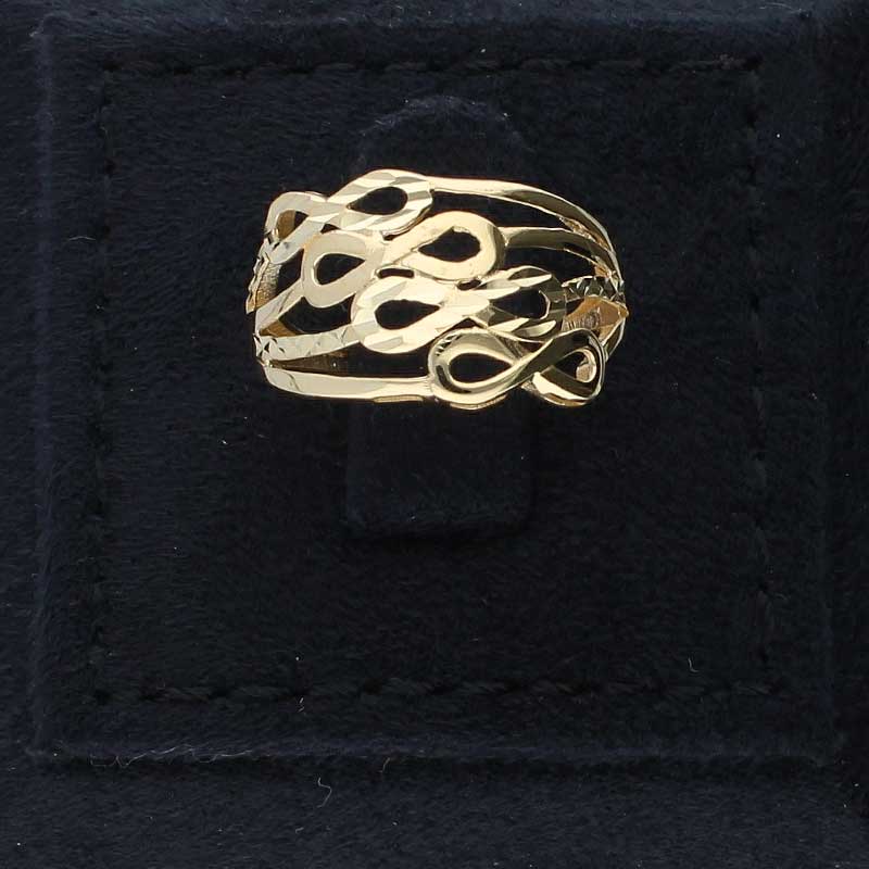 Gold Infinity Shaped Ring 18KT - FKJRN18KU2028