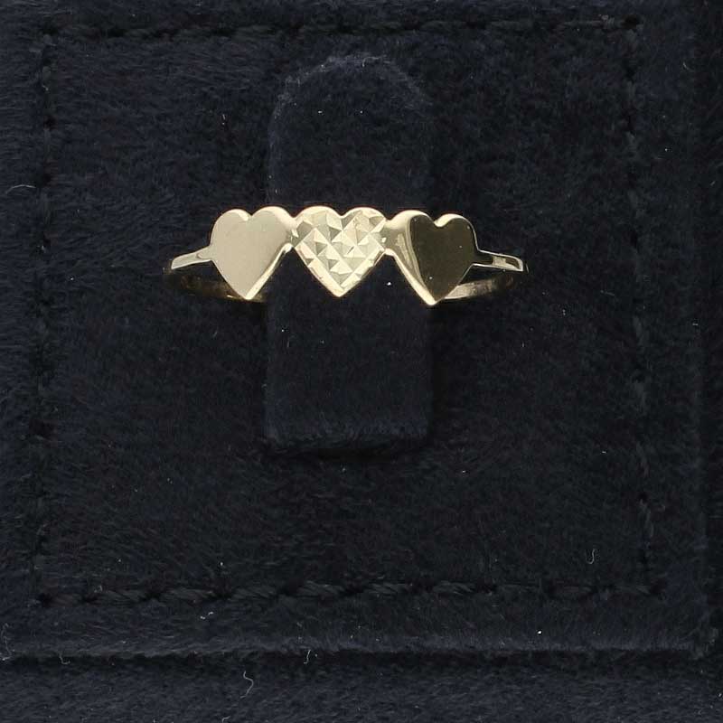 Gold Hearts Shaped Ring 18KT - FKJRN18KU2022
