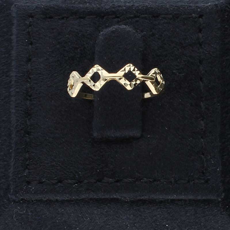 Gold Rhombus Shaped Ring 18KT - FKJRN18KU2021