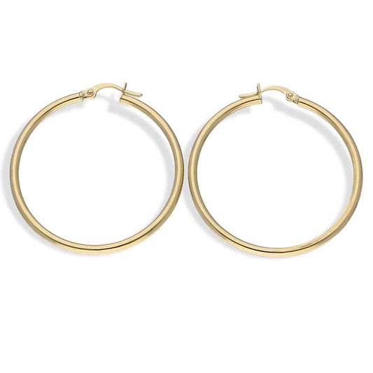 Gold Long Hoop Earrings 18KT - FKJERN18KU3092