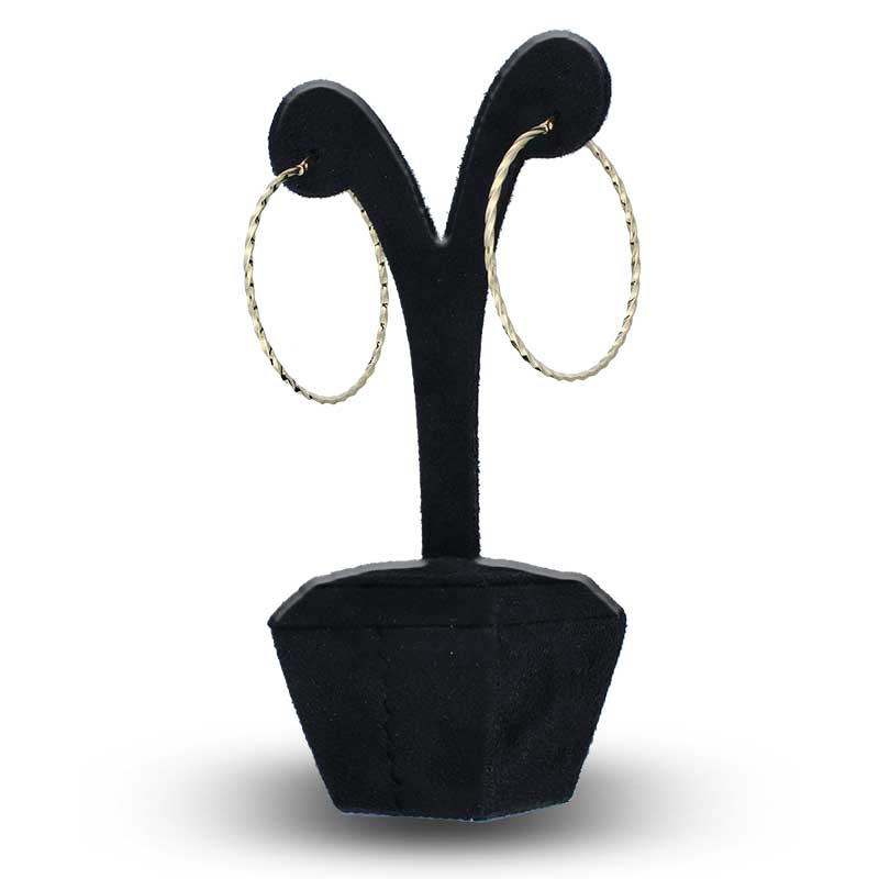 Gold Long Hoop Earrings 18KT - FKJERN18KU3093