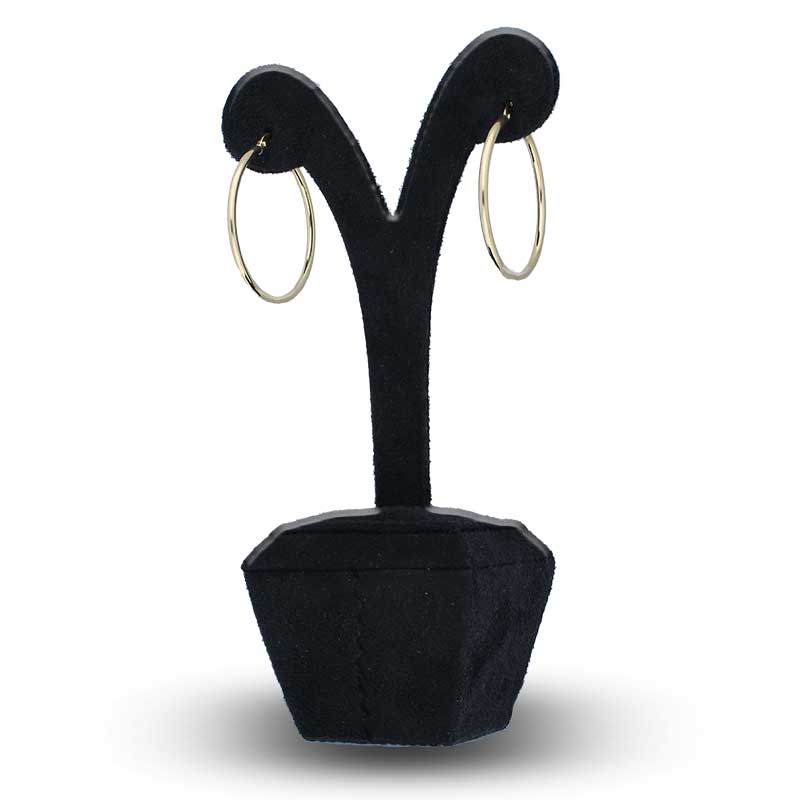 Gold Long Hoop Earrings 18KT - FKJERN18KU3092