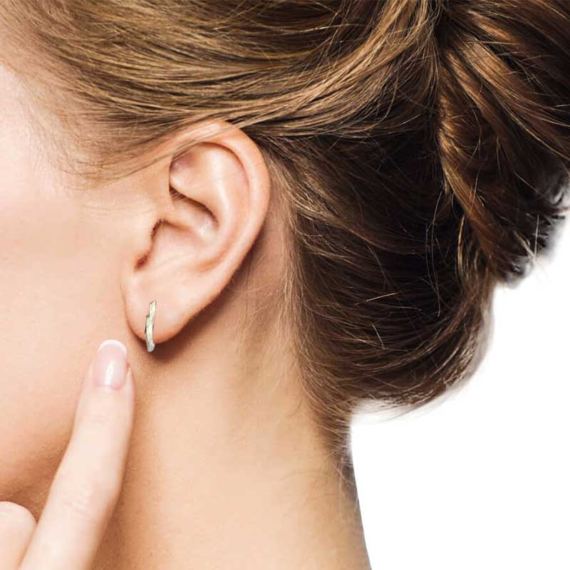 Gold Clip On Hoop Earrings 18KT - FKJERN18KU3094