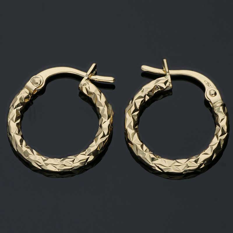Gold Clip on Hoop Earrings 18KT - FKJERN18KU3088