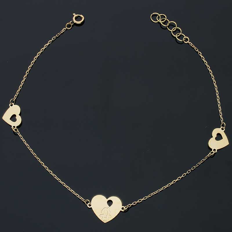 Gold Hearts Bracelet 18KT - FKJBRL18KU1033