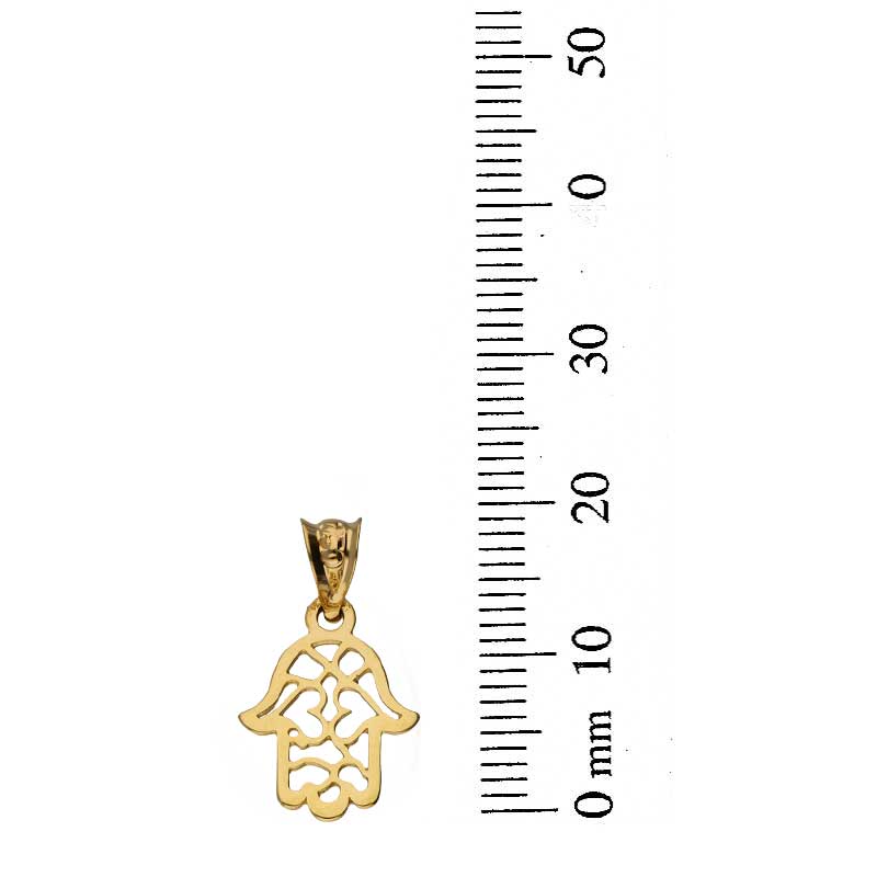 Gold Necklace (Chain with Hamsa Hand Pendant) 18KT - FKJNKL18KU1086