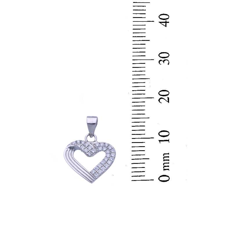 Sterling Silver 925 Heart Pendant Set (Necklace and Earrings) - FKJNKLSTSLU2022