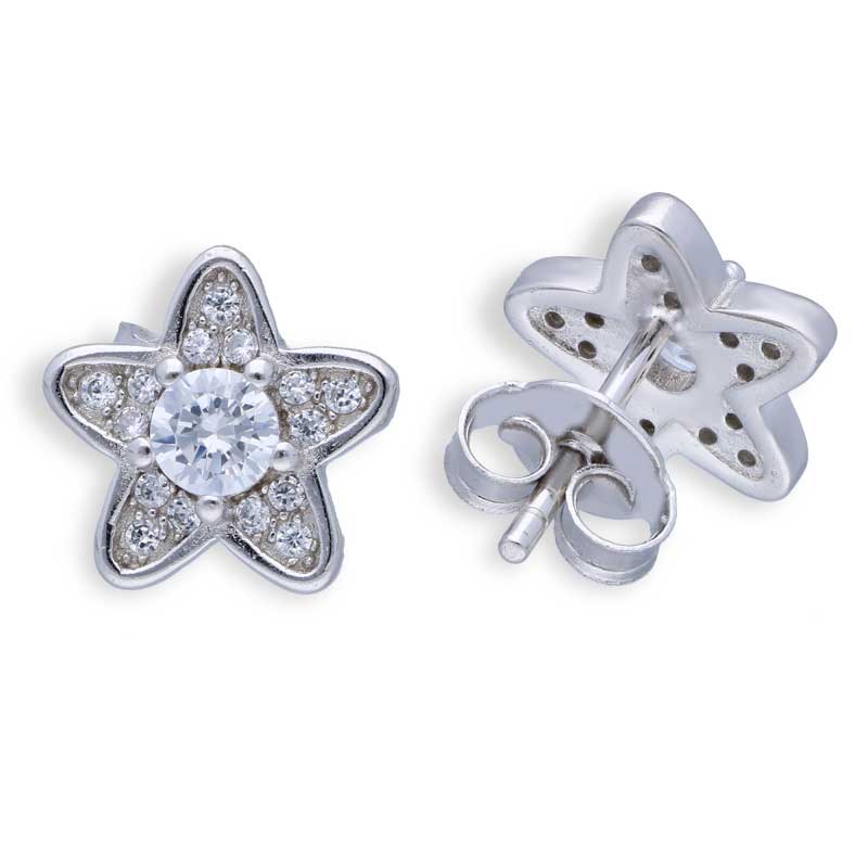 Sterling Silver 925 Star Stud Earrings - FKJERNSLU3105