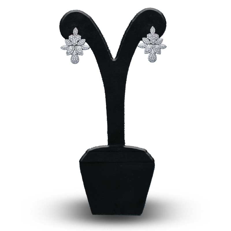 Sterling Silver 925 Flower Stud Earrings - FKJERNSLU3106