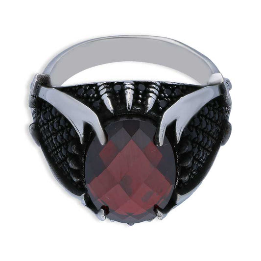 Sterling Silver 925 Men's Solitaire Ring - FKJRNSLU2039