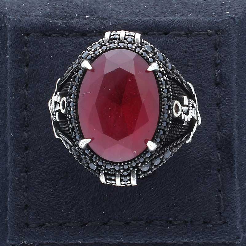 Sterling Silver 925 Men's Dollar Sign Solitaire Ring - FKJRNSLU2042
