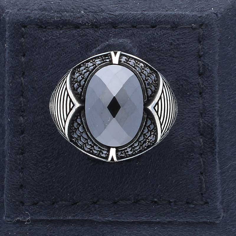 Sterling Silver 925 Men's Solitaire Ring - FKJRNSLU2047