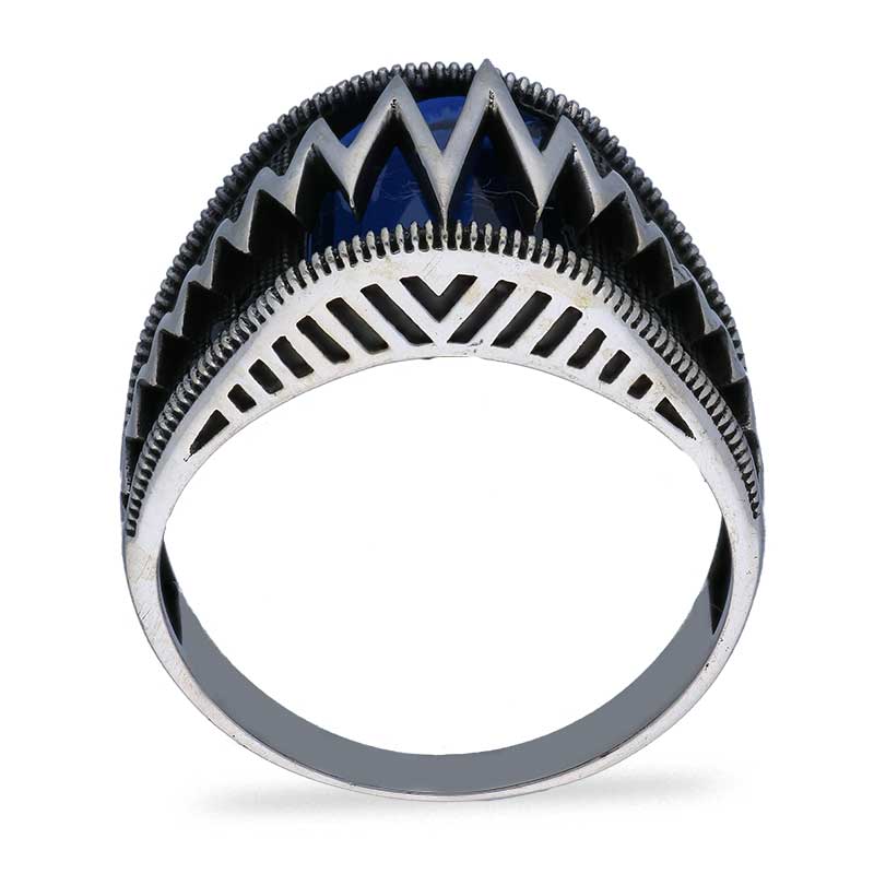 Sterling Silver 925 Men's Heartbeat Solitaire Ring - FKJRNSLU2037