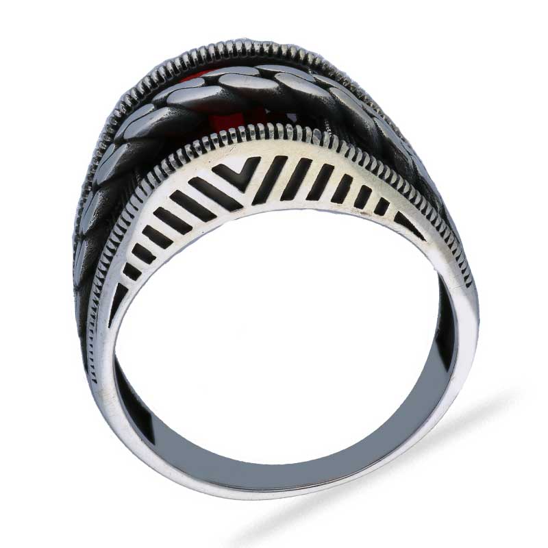 Sterling Silver 925 Men's Solitaire Ring - FKJRNSLU2041